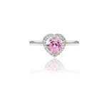 Pink Heart Ring Pave