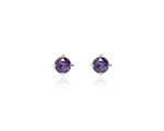 Purple Stud Earrings Silver