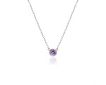 Purple Choker Necklace Silver