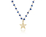 Blue Rosary Star Necklace