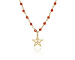Carnelian Rosary Star Necklace