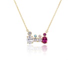 Happiness Necklace (White, Aqua, Pink and Ruby Zircon Stones)
