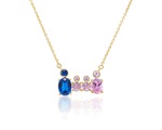 Happiness Necklace (Pink and Blue Zircon Stones)
