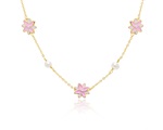 Pink Flower Pearl Necklace