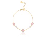 Pink Flower Pearl Bracelet