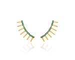 Emerald Bright Crawler Earrings Pave