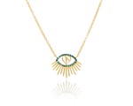 Emerald Half Bright Eye Necklace Pave