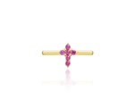 Ruby Cross Ring Pave