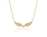 Ruby Angel Wings Necklace Gold