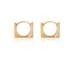Square Hoops Pave Gold