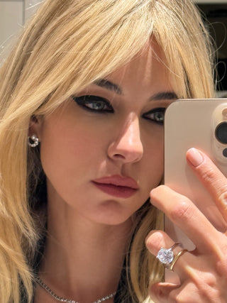 Oval Solitaire Ring  Silver