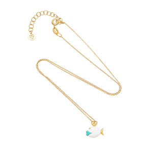 White Kiss Fish Necklace