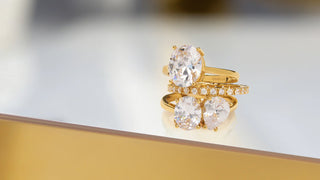 Double Stone Ring Bold Gold