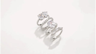 Double Stone Ring Bold Silver