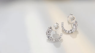 Logo Pearl Sparkle Earrings Silver