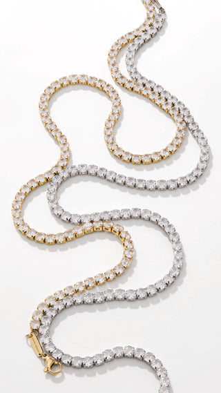 Tennis Bold Necklace Silver