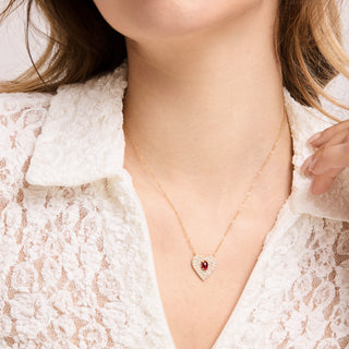 Vintage Love Necklace - Garnet