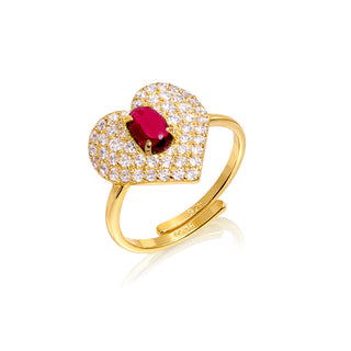 Vintage Love Ring - Garnet