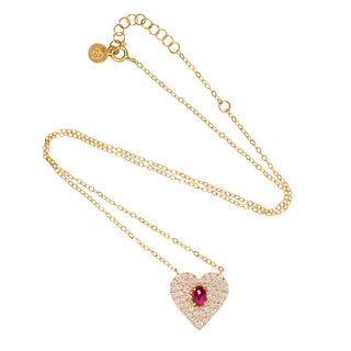 Vintage Love Necklace - Garnet