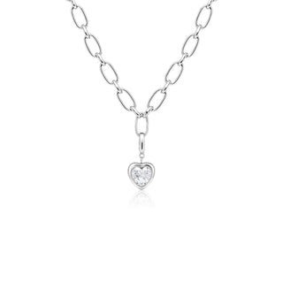 Bold Heart Necklace - Silver