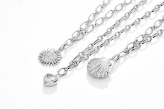 Bold Heart Necklace - Silver