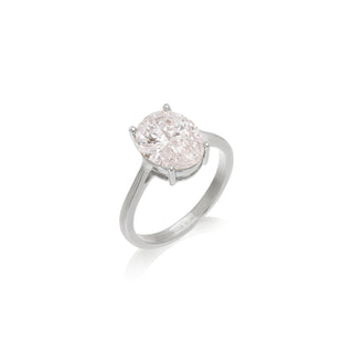 Oval Solitaire Ring  Silver