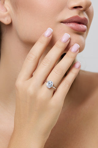 Oval Solitaire Ring  Silver
