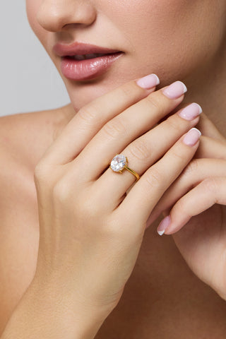 Oval Solitaire Ring Gold