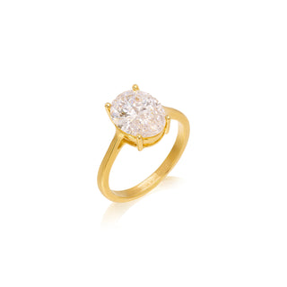 Oval Solitaire Ring Gold