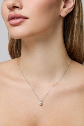 Logo Pearl Necklace Silver