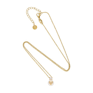 Logo Pearl Necklace Gold