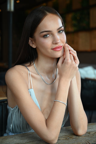 Tennis Bold Necklace Silver