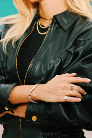 Double Stone Ring Bold Gold
