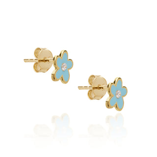 Blue Flower Stud Earrings